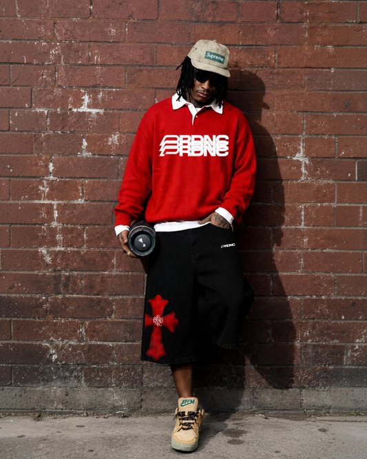 PRDNC RED SHADOW SWEATSHIRT & RELIC CROSS JORT